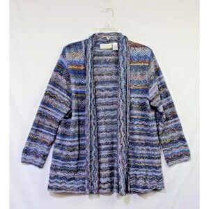 Alfred Dunner Multi Color Knit Cardigen Sz 1x Cotton Blend